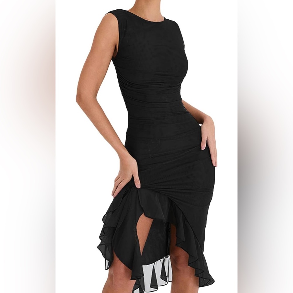 Ruched Asymmetrical Dress